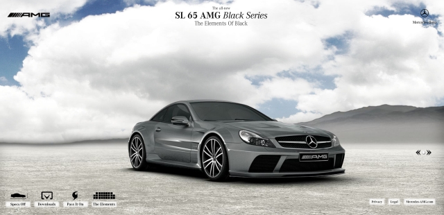  a superb micro-site for the new Mercedes-Benz SL 65 AMG Black Series.