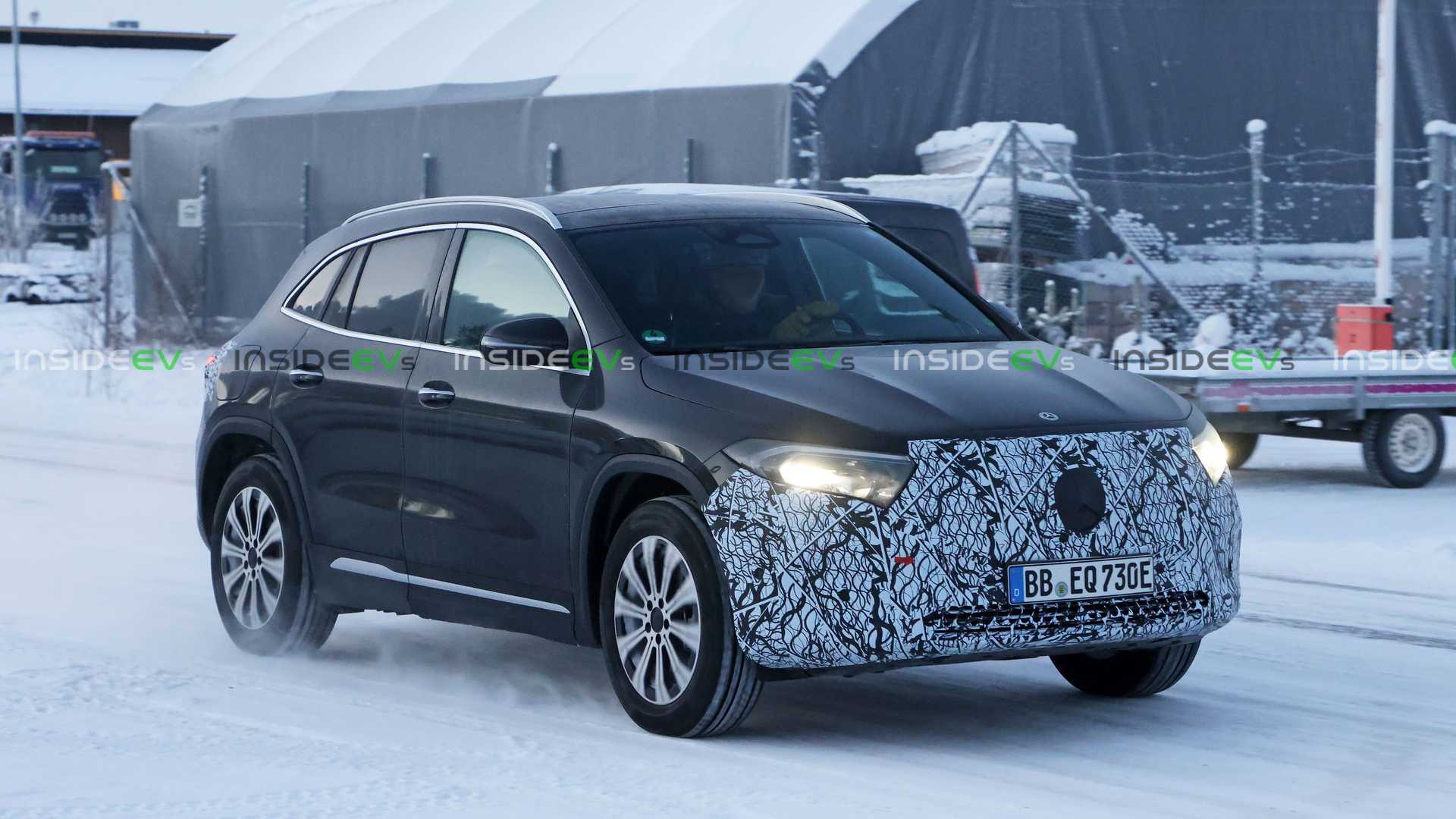 Mercedes Benz Eqa Spy Shots Snapped During Its Winter Testing