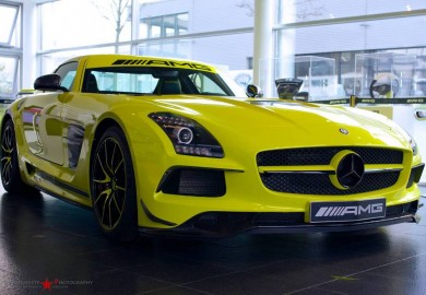 Yellow-Colored Mercedes-Benz SLS AMG Black Series Spotted In AMG Showroom