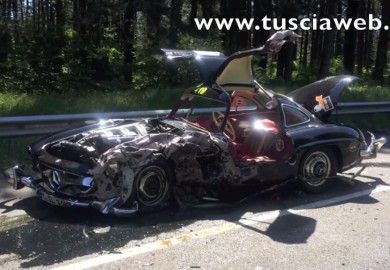 Mille Miglia Accident Wrecks 1956 Mercedes-Benz 300 SL