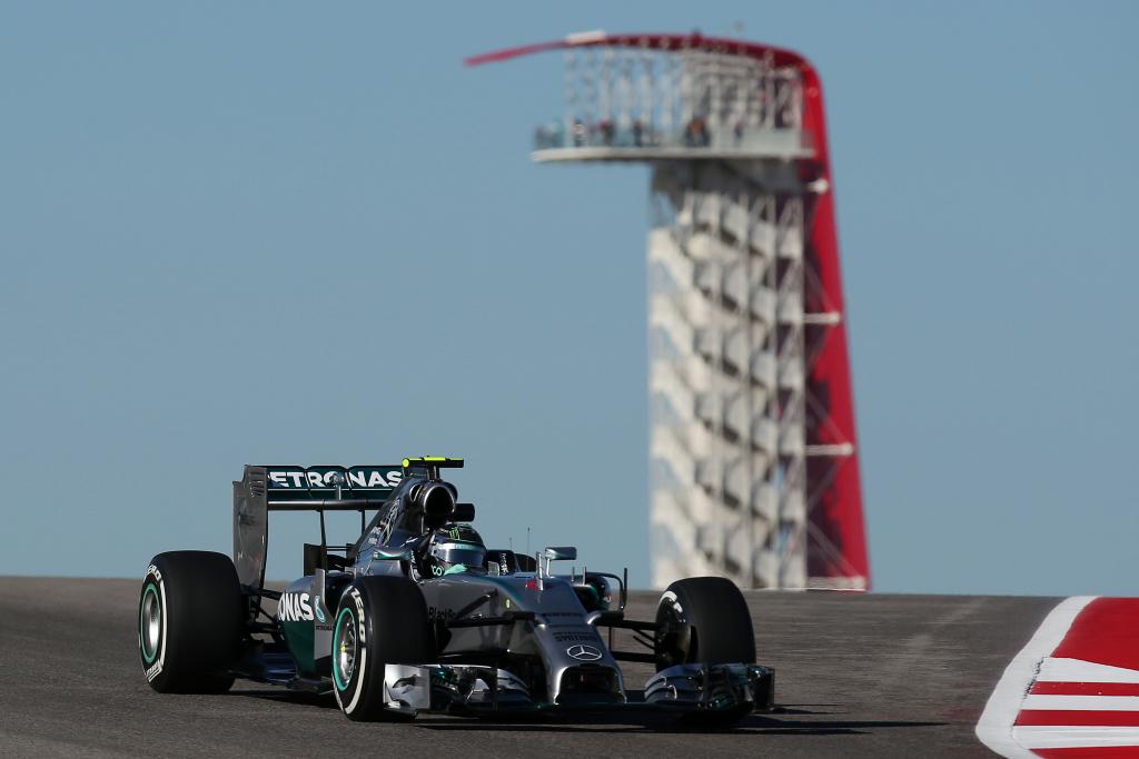 Mercedes F1 driver Nico Rosberg in United States Grand Prix qualifying