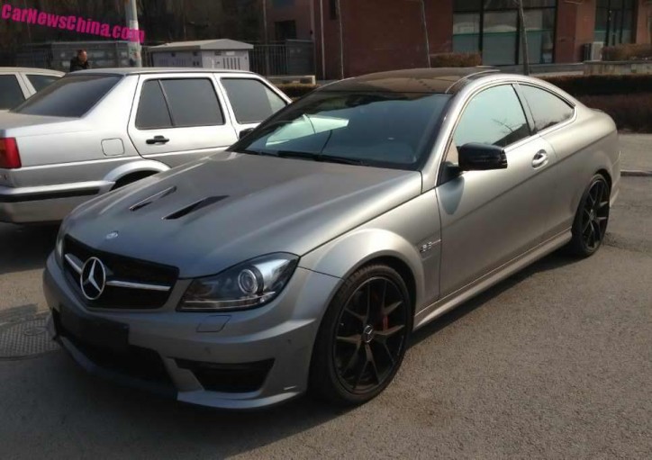 Photos of Mercedes C63 AMG Coupe in Matte Gray Plus Police Chase Video