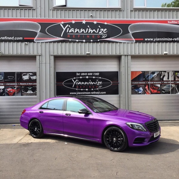 Mercedes-Benz S-Class Wrapped in Purple for a Footballer’s Wife