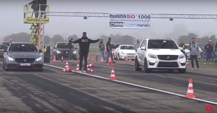 Watch the Mercedes-Benz ML63 AMG with 800 HP in a Drag Race