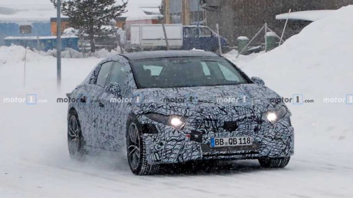 Mercedes-Benz EQS EV Spied During Winter Testing