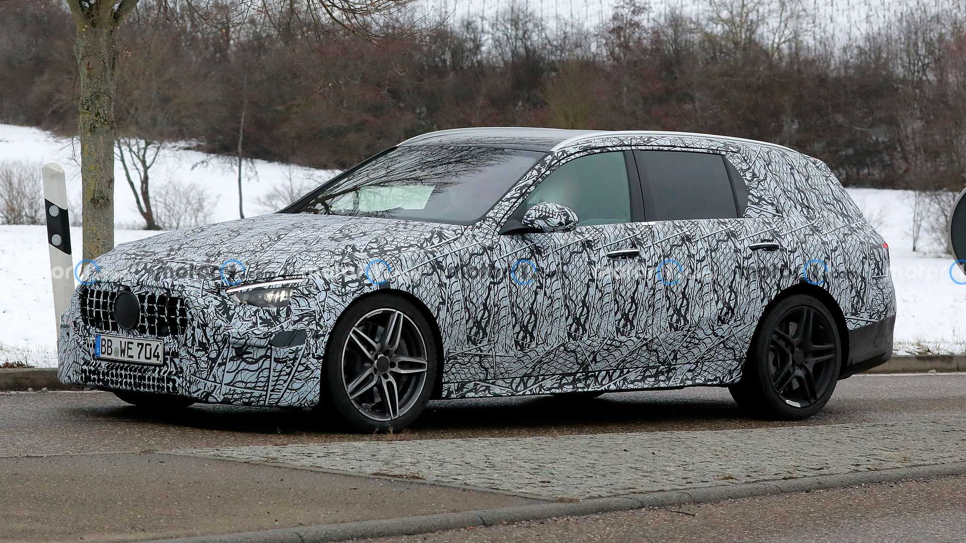 2022 MercedesAMG C53 Estate Winter Test Drive Spy Shots