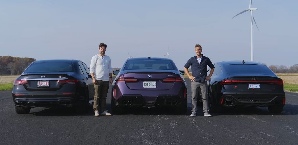 Mercedes-AMG E63 S Takes On The BMW M5 And Audi RS7 Performance In A Drag And Roll Race